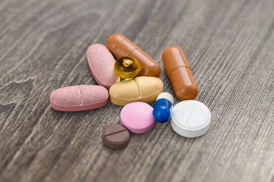 Big drug medical pill on the desk