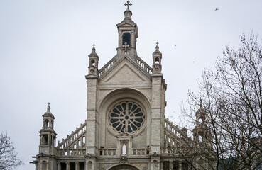 Saint Catherine roman parish church ( 15tth century)in the Sainte-Catherine neighborhood of Brussels, Belgium, Europe 
