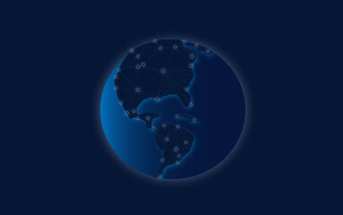 Abstract planet earth in space. Global network.