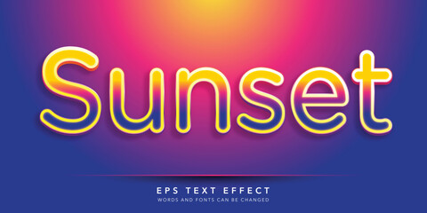 sunset editable text effect