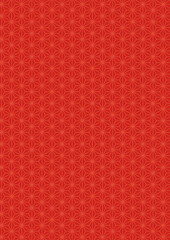 麻の葉模様の背景素材 - 赤色　A4縦比率