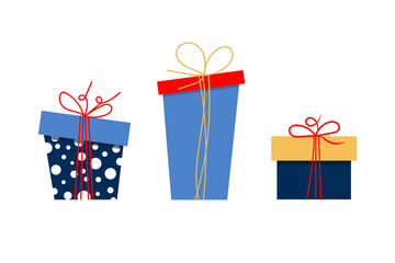 Merry christmas and Happy New Year. Gifts boxes.