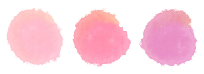 Watercolor splotch brush strokes painted pink