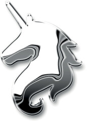 Obraz premium shinny silver chrome metallic effect unicorn
