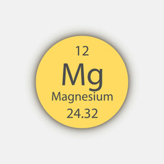 Magnesium symbol. Chemical element of the periodic table. Vector illustration.