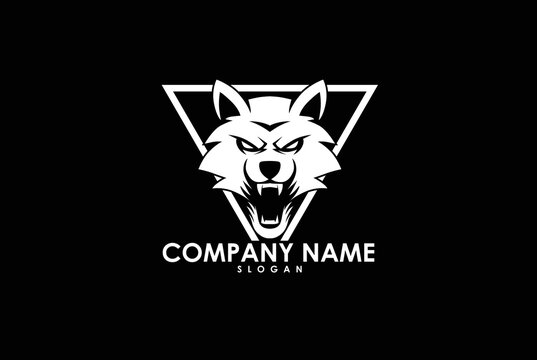 wolf pack logo design vector