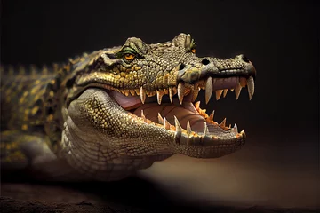 Fototapeten crocodile with open © ding