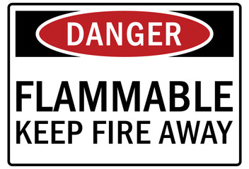 Flammable combustible material warning sign and labels