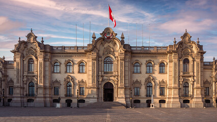 Government Palace, Residence of the President of Peru, known as House of Pizarro, Lima, Peru - obrazy, fototapety, plakaty