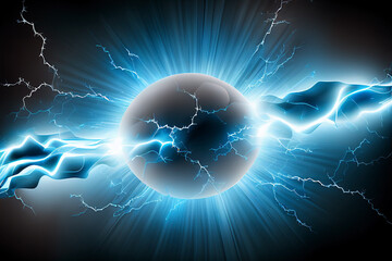 energy background with powerful electrical explosion
