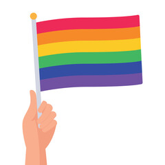 Fototapeta na wymiar Pride Hand Holding Flag