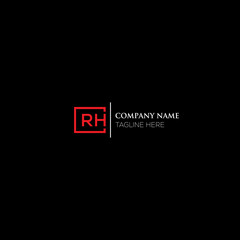 RH letter logo design on black background. RH creative initials letter logo concept. RH letter design. RH letter design on black background. RH logo vector.
