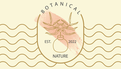 Hand Drawn Feminine Vector Signs or Logo Templates. Retro Floral Illustration with Classy Typography