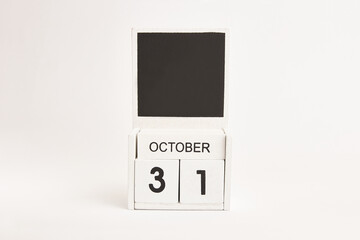 Calendar with date 31 October and space for designers. Illustration for an event of a certain date.