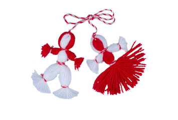 Bulgarian traditional martenitsa. PNG file.