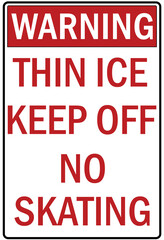 Ice and snow warning sign and labels