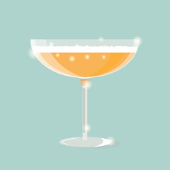 Glass of champagne isolated on transperent background