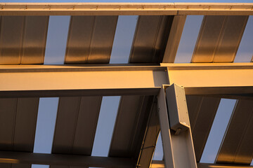 An exterior speaker on a metal structure