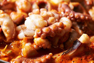 Spicy stir-fried octopus, Korean food