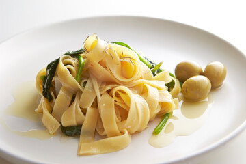 pasta with sauce and parmesan