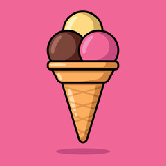 Ice Cream Coloured Outline
