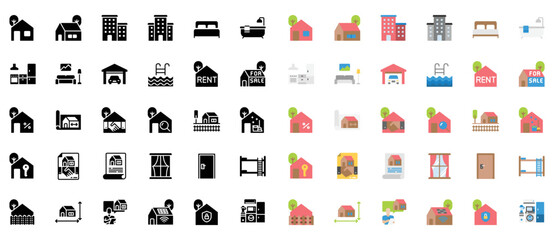 Real Estate Vector  Icons, Home, Building, Apartment