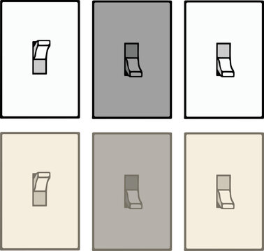 Electrical Light Switch Clipart - Outline, Silhouette & Color