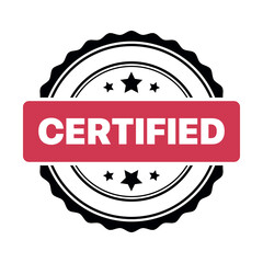 Certified Seal Stamp Red Black