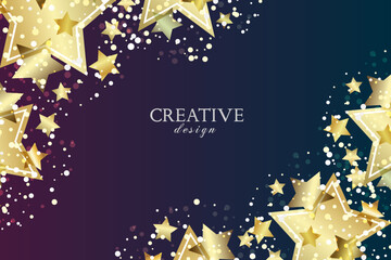 Diploma design template. Graduation card with starry frame and copy space.