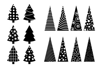 Set geometric christmas tree