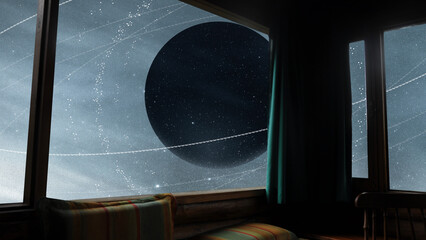 view of planet on the window