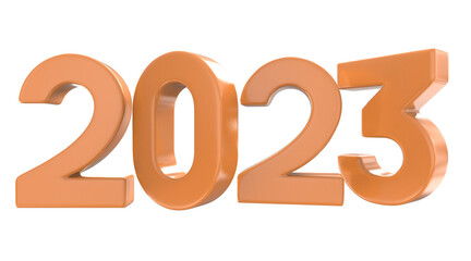  Golden Number 2023 3D Rendering
