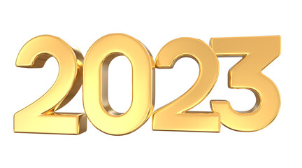 Golden Number 2023 3D Rendering
