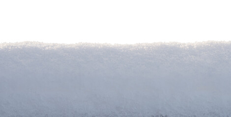 white snow in daylight, background, isolate on black background