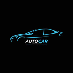 Abstract Lines Car Logo Vector. Vector illustration