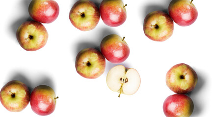 Fresh apple fruit isolated on white background.