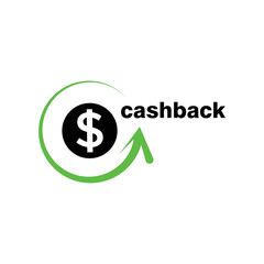 Cashback logo vector design. Money logo template. Business and finance icon. Money with arrow up. Currency. Financial support.