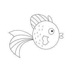 Vector illustration of round fish