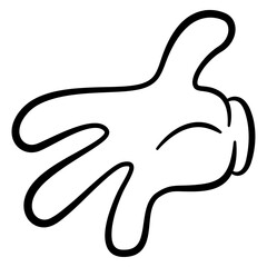 Retro Four-Fingered Cartoon Hand.