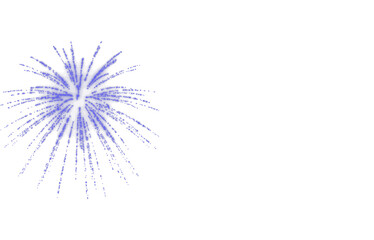 Isolated blue fireworks overlay