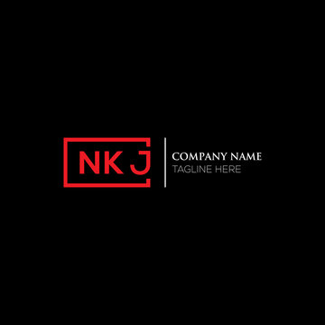 NKJ letter logo design on black background. NKJ creative initials letter logo concept. NKJ letter design. NKJ letter design on white background. NKJ logo vector.
