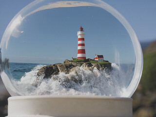 lighthouse snow globe