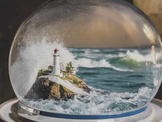 lighthouse snow globe