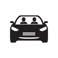 Obraz premium Carpool icon. Car sharing. Road trip. Vector icon isolated on white background.