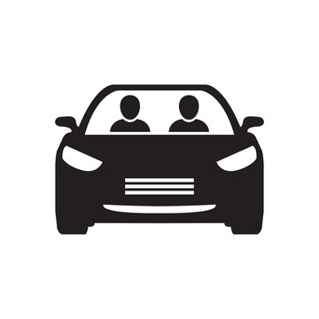 recommend clip art: Carpool icon. Car sharing. Road trip. Vector icon isolated on white background.