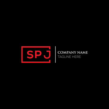 SPJ letter logo design on black background. SPJ creative initials letter logo concept. SPJ letter design. SPJ letter design on white background. SPJ logo vector.
