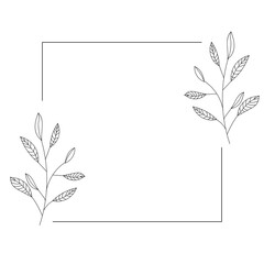 Botanical leafes frame. Vector Illustration. Frames, Circles