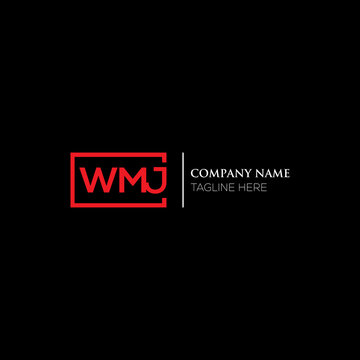 WMJ letter logo design on black background. WMJ creative initials letter logo concept. WMJ letter design. WMJ letter design on white background. WMJ logo vector.
