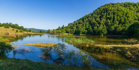 Fabulous view of Tsover lake at summer time, Armenia