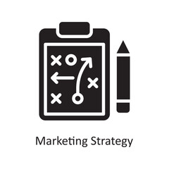 Marketing Strategy Vector Solid Icon Design illustration. Business and Finance Symbol on White background EPS 10 File